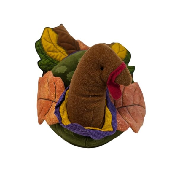 VTG Hallmark Turkey Plush Stuffed Animal Thanksgiving Table Decor Centerpiece - Picture 5 of 9